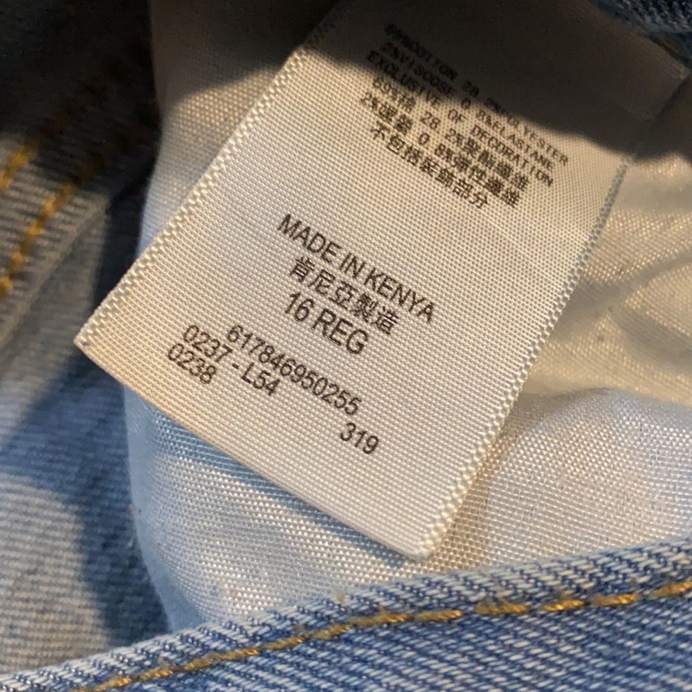 GIRLS LEVIS - High Rise , Ankle Straight - Picture 3 of 5